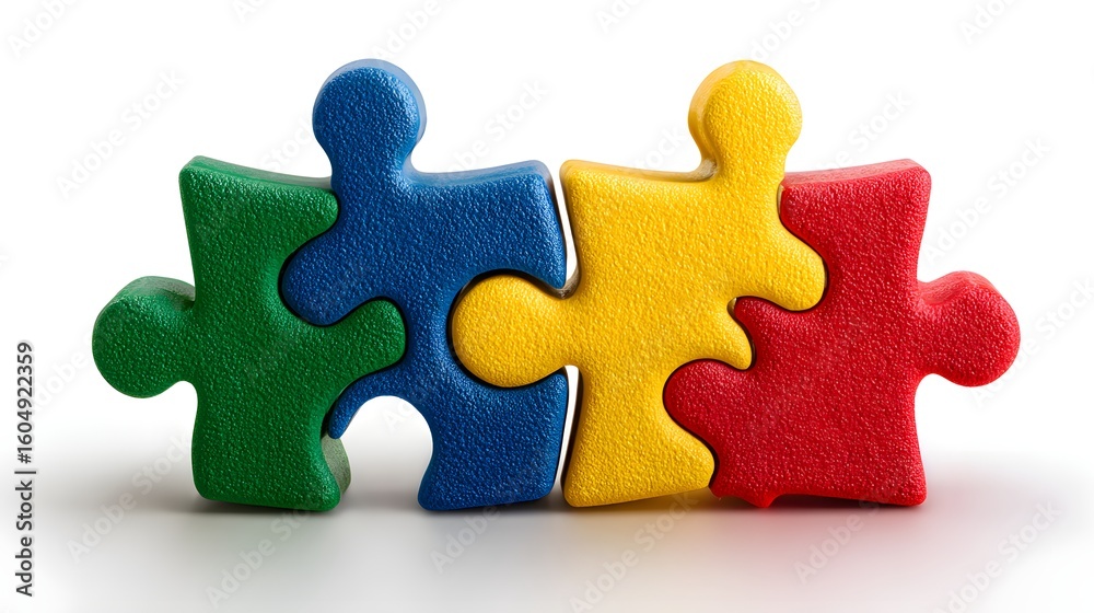 Obraz premium Colorful puzzle pieces fitting together.
