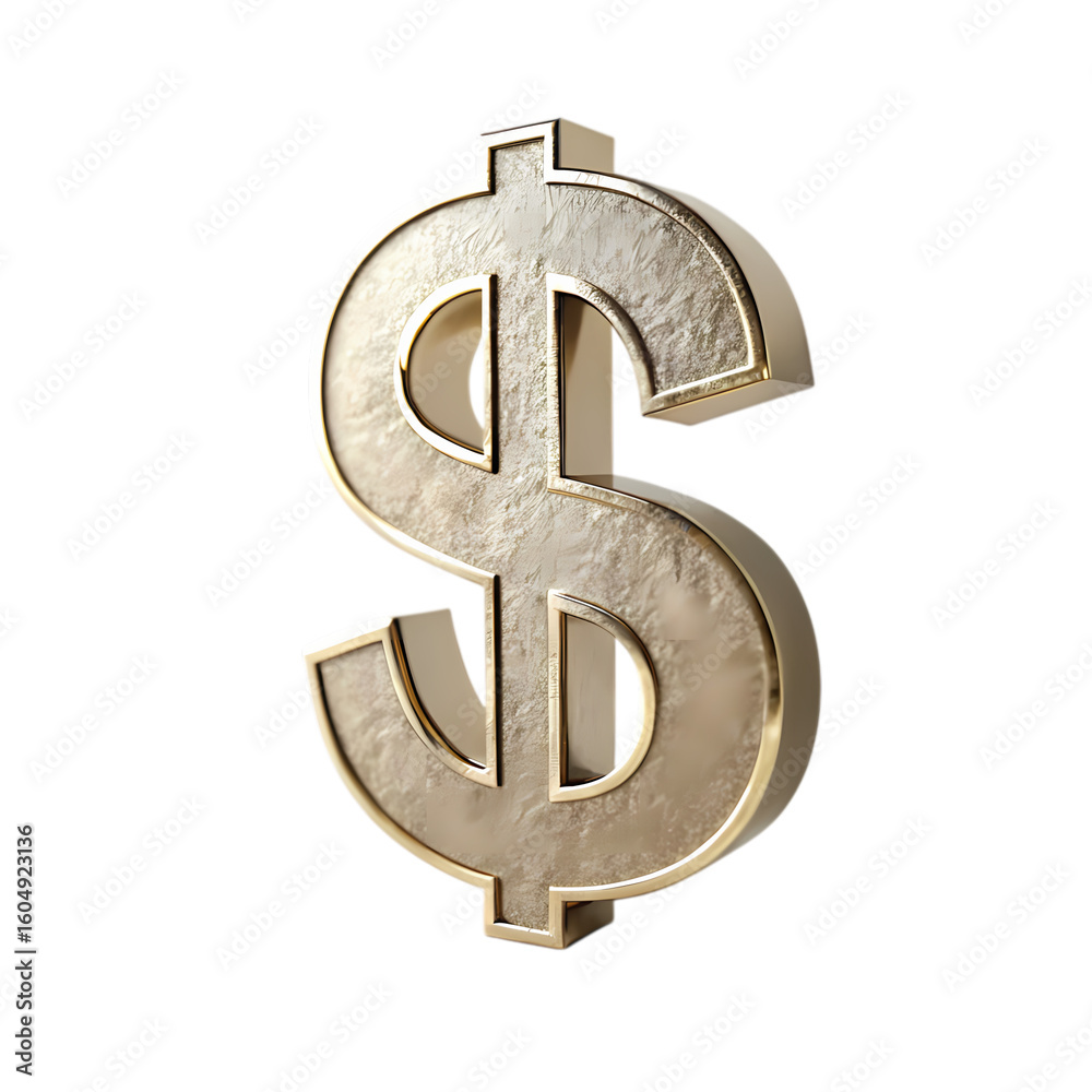 Fototapeta premium Textured Gold Dollar Sign