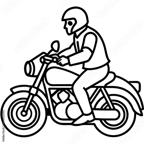 black and white motorcycle rider clip art preview