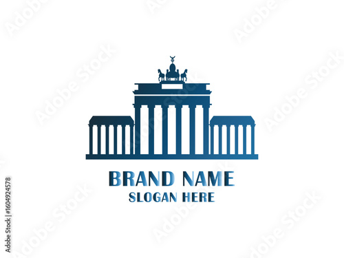 Minimal Silhouette of Brandenburg Gate, a Famous Landmark in Berlin