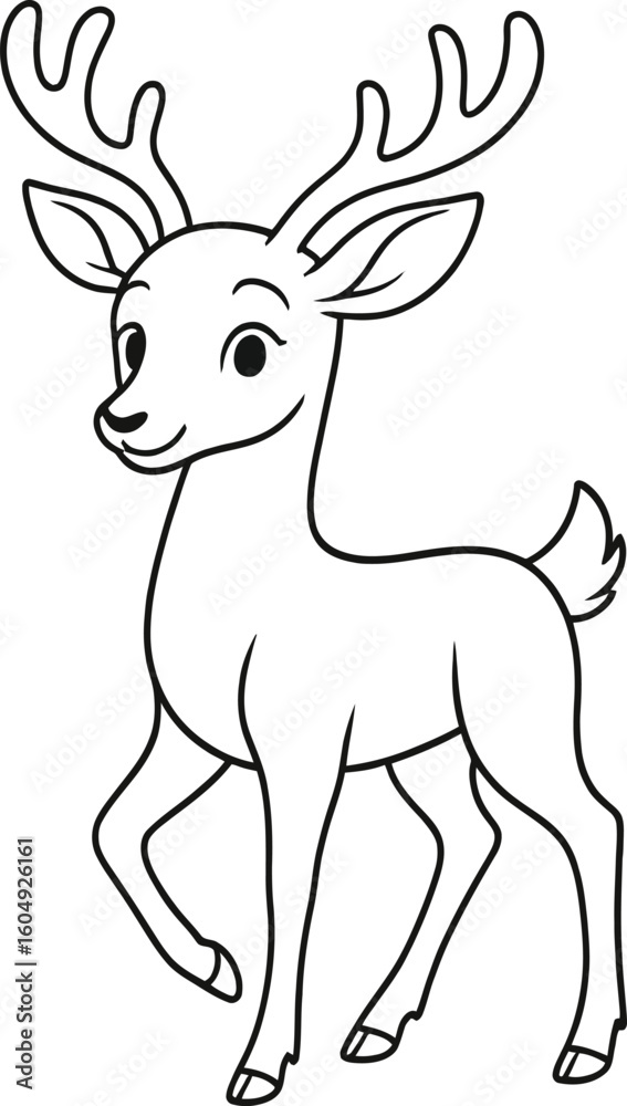 Fototapeta premium Charming Deer Illustration Whimsical Forest Creature Sketch