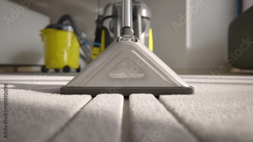 The vacuum cleaner highlighting modern cleaning technology in a cozy home environment.