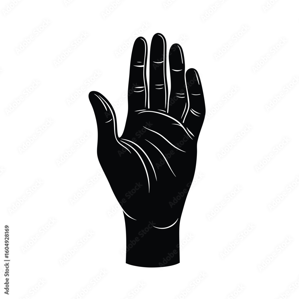 Obraz premium Hand in Wait Gesture with Palm Up and Relaxed Fingers