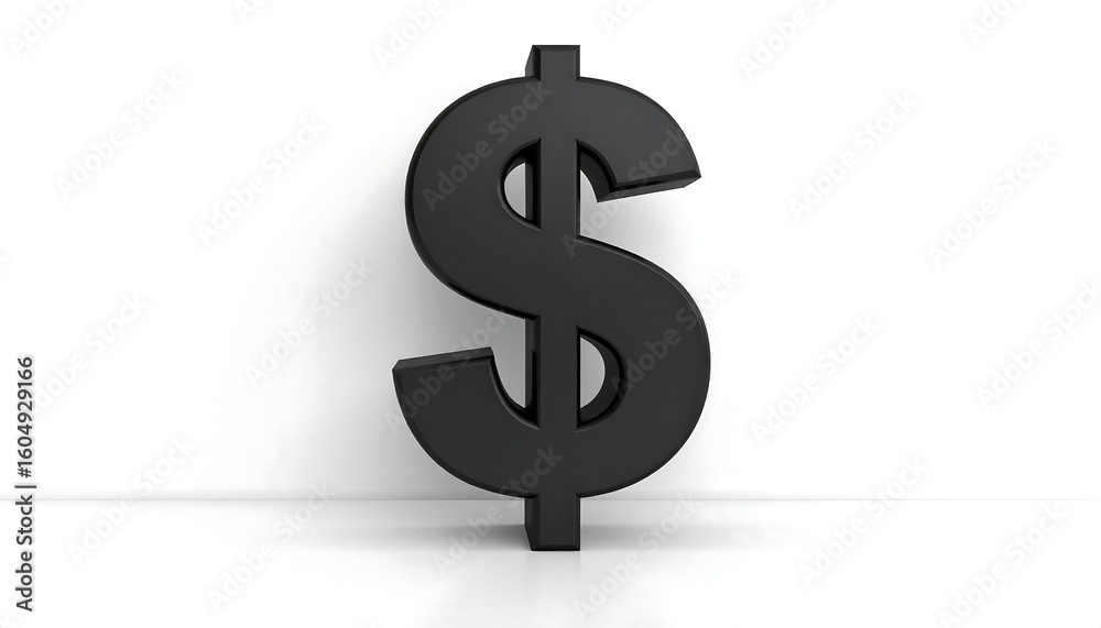 3D black dollar sign 3D black dollar sign