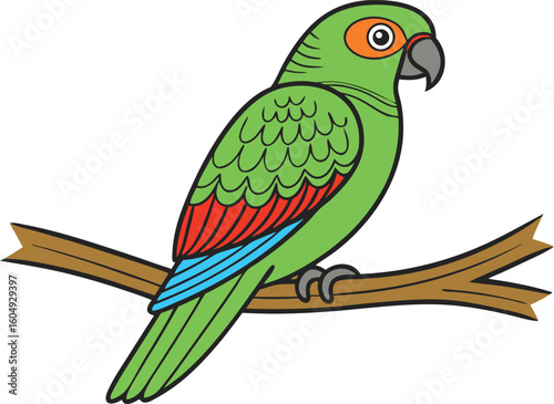 vibrant parrot outline avatar on transparent background

