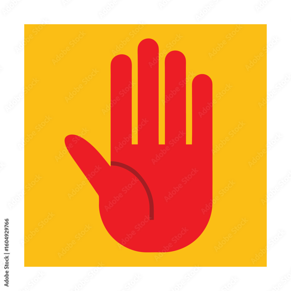 Obraz premium Stop Gesture with Open Left Hand Vector Drawing