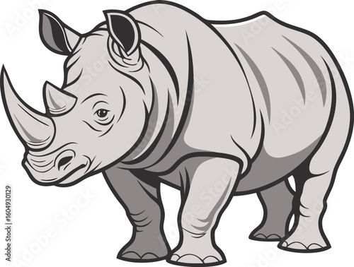 simple rhino silhouette outline graphic