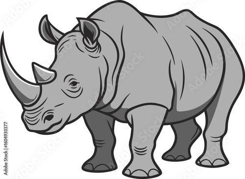 minimal rhino line art for design and web