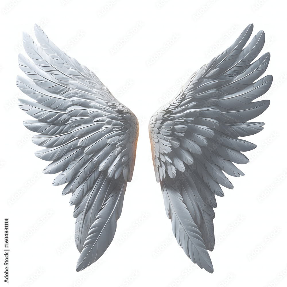 Obraz premium white wings isolated on white