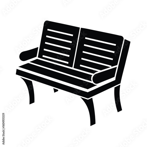 Open Newspaper on Park Bench Minimal Icon Design