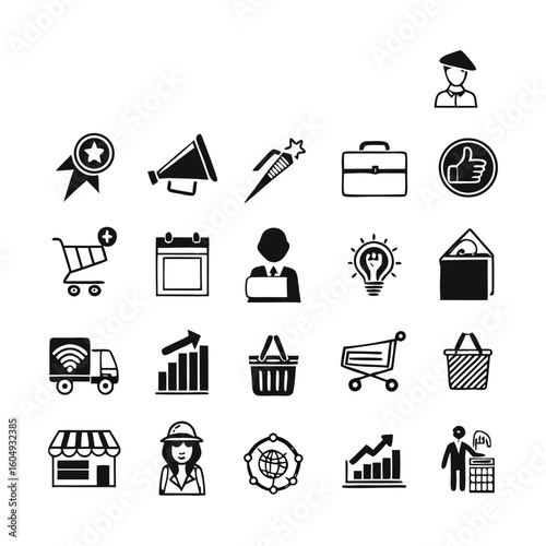 Digital Promotion and Marketing Icons Collection | Editable Vector Illustrations for Online Sales, Special Offers, and Branding Strategies