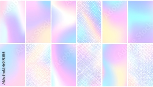 Pastel holographic gradient backgrounds