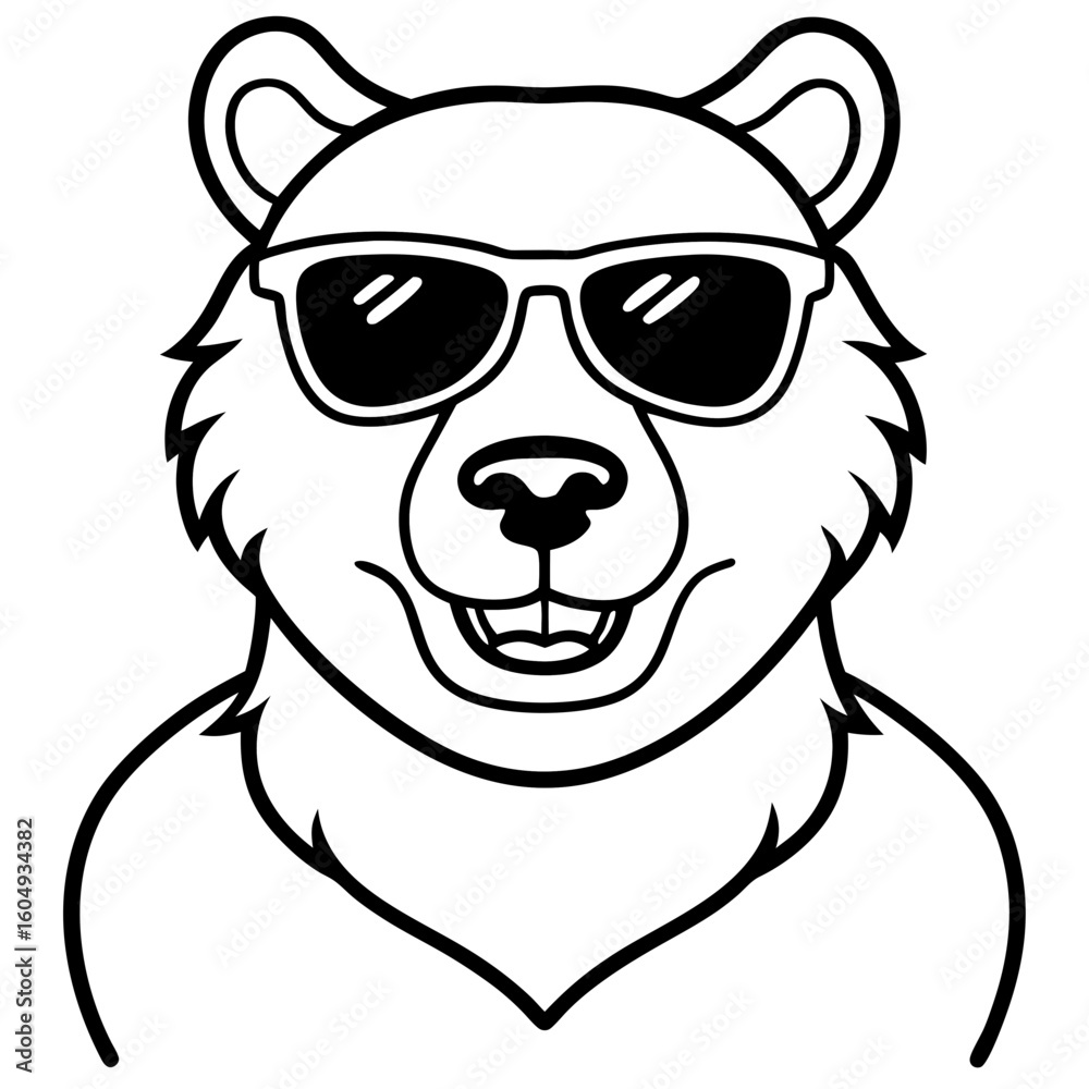 Fototapeta premium Sunglass Bear Style