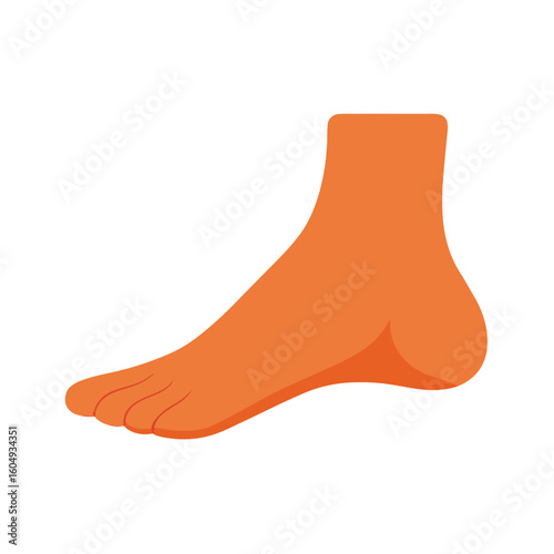 Side View Human Foot Simple Vector Style