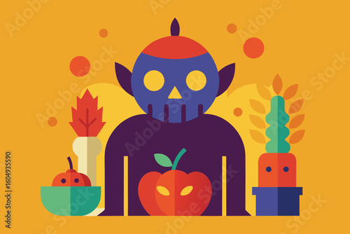 Autumn Harvest Guardian A Festive Illustration