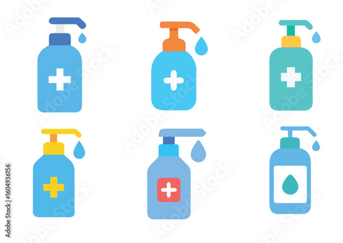 Sanitizer Vector Illustration Set