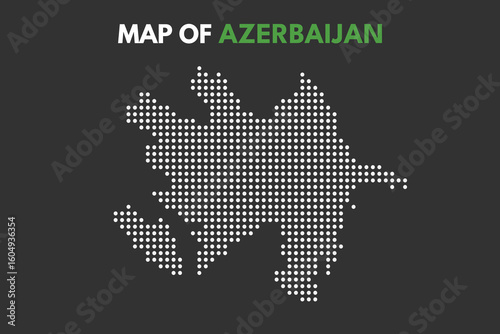 Azerbaijan Country Outline - Modern Pointillism Vector Art