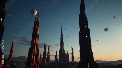 Alien Cityscape at Dawn