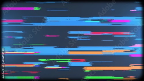 Glitch effect. CRT TV screen effect. Damage to the video signal with colored pixel noise.
