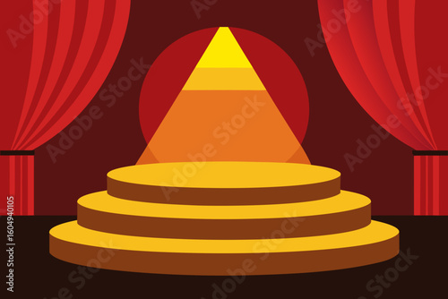 podium with red carpet