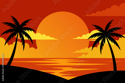 sunset on the beach