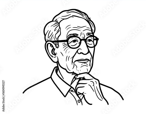 Portrait of a thoughtful elder