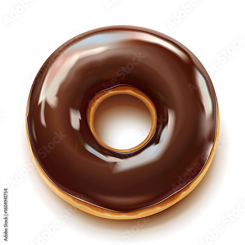 Chocolate Glazed Donut with Smooth Finish