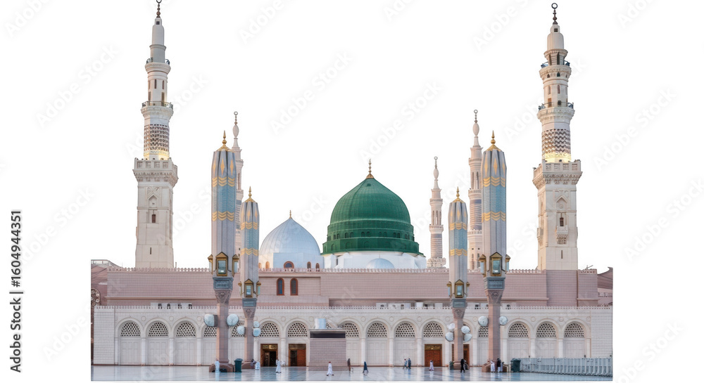 Obraz premium Al masjid an nabawi medina mosque architecture isolated on transparent background