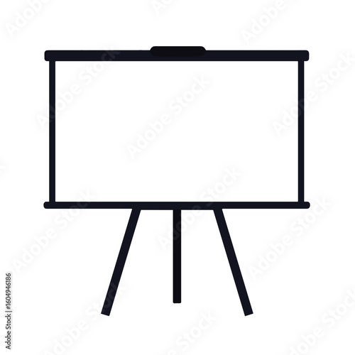 Blank easel board icon design representing creativity and presentation with copy space
