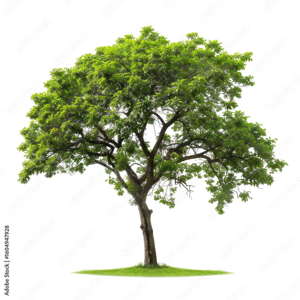 Obraz premium Lush green tree on a grassy plain