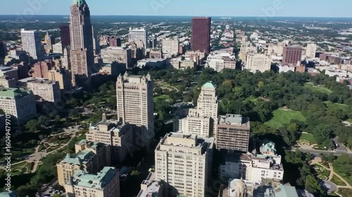 Cityscape with parkland