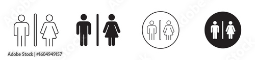 Toilet iconset. Girls and boys restrooms sign and symbol. bathroom sign. wc, lavatory. man and woman icon flat. WC symbol. ,  vector illustration .