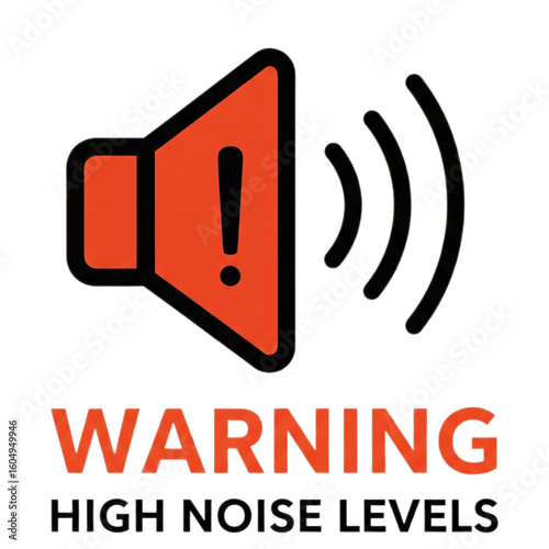 speaker icon vector illustration high noice warning sign 
