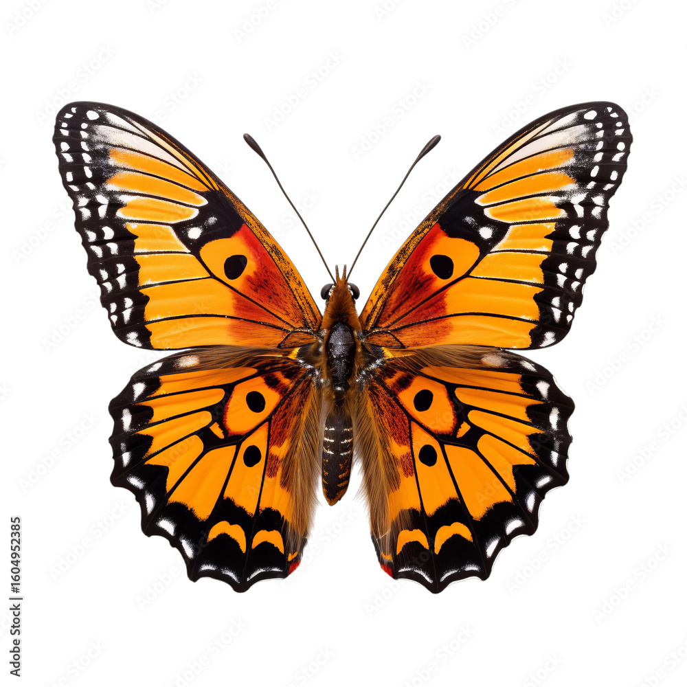 Fototapeta premium Realistic isolated butterfly, spring colored butterfly, insect