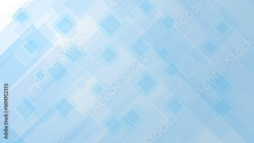 未来感のあるブルーのグラデーション幾何学背景素材、透明感と爽やかさが印象的なビジネス向け抽象デザイン

