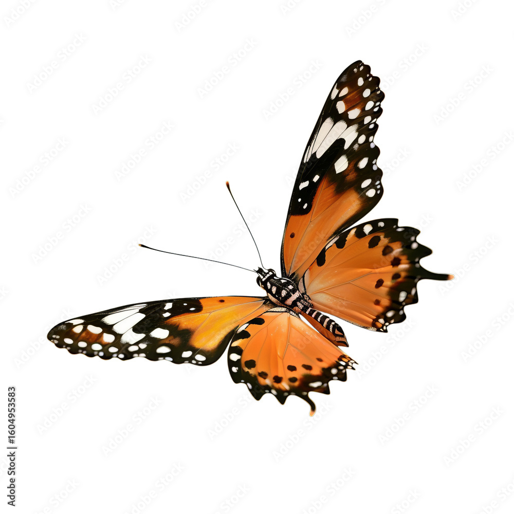 Fototapeta premium Realistic isolated butterfly, spring colored butterfly, insect