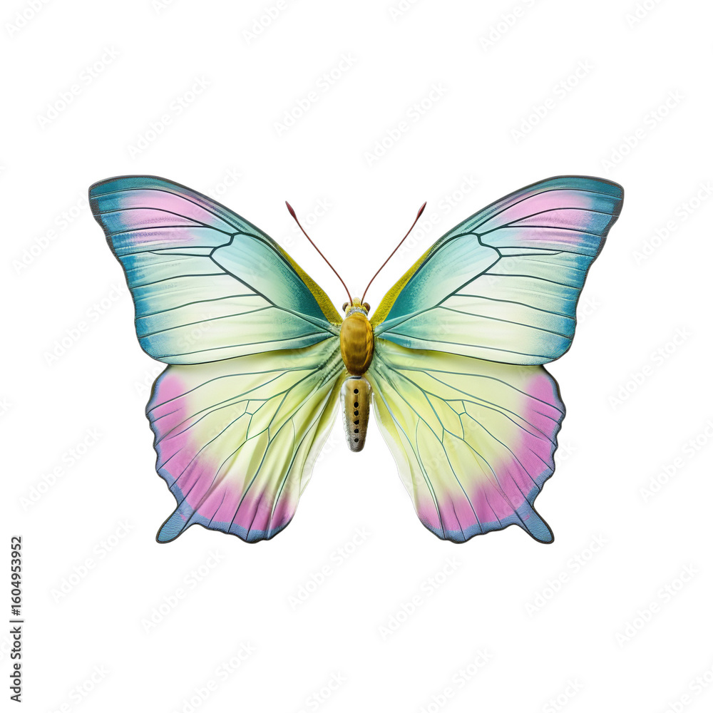 Obraz premium Realistic isolated butterfly, spring colored butterfly, insect