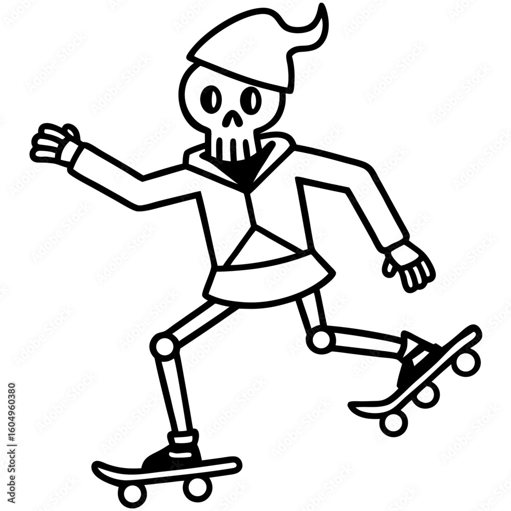 Skeleton on Skateboard Skeleton on Skateboard