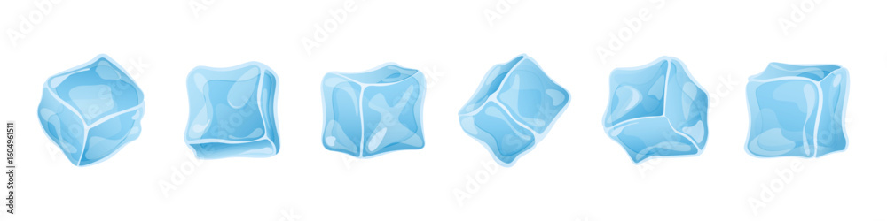 Fototapeta premium Cool Transparent Ice Cubes Set 