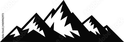 Mountain Silhouette – Vector Illustration of Snowy Peaks Landscape