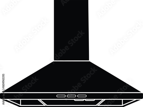 Kitchen Range Hood Silhouette – Modern Cooking Ventilation System Illustration