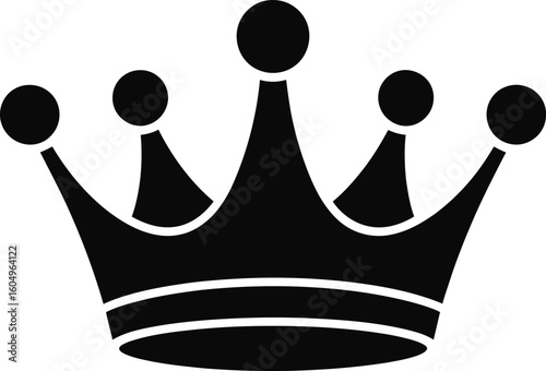 Royal Crown Icon – Black Silhouette Symbol of Power and Authority