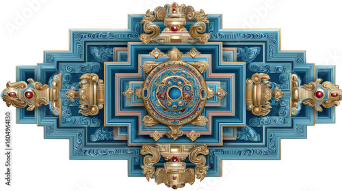 Exquisite blue and gold clock face design, a timeless blend of elegance intricacy