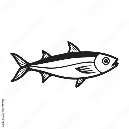 Sardine fish vector illustration logo sticker design 