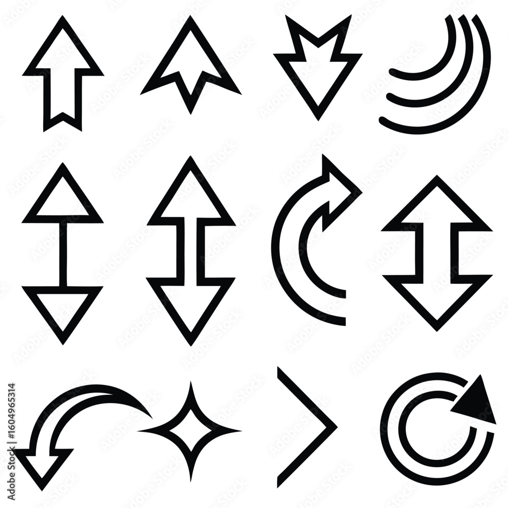 A set of arrows collection with flat design A set of arrows collection with flat design