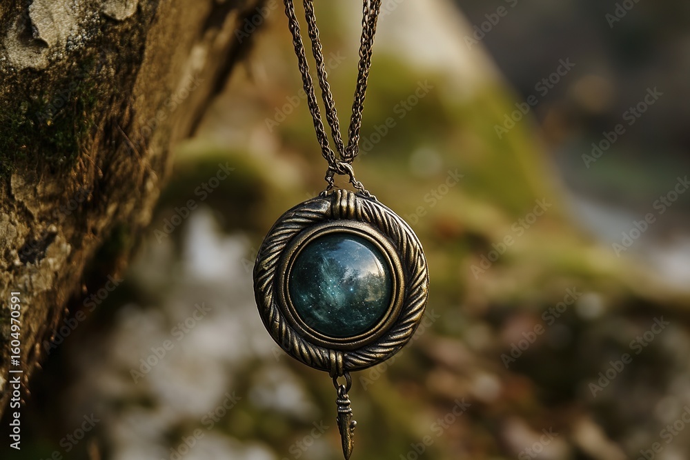 Fototapeta premium enchanted sling with spinning celestial stone