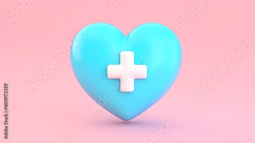 pink heart on white background