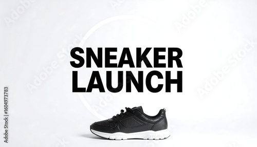 Black sneaker on white background