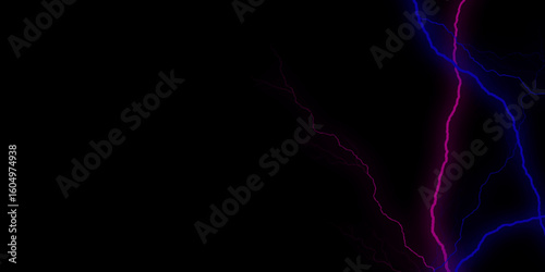 Beautiful abstract color blue,red grunge marble on black background. Lightning Effect Overlay, Isolated Electric Thunderstorm Bolt Strikes on Dark Night Sky Background, 