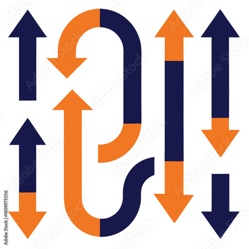 A set of arrows collection with flat design